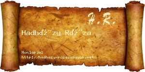 Hadházy Róza névjegykártya