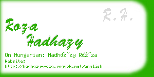 roza hadhazy business card